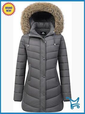 Long Winter Puffer Coat Warm Thicken Fleece Lined Down Jacket Waterproof
